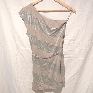 Armani Exchange tunic style off shoulder top with ties